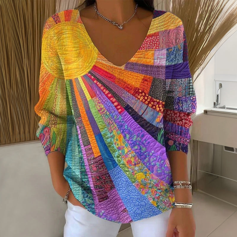 Vintage Colorful Patchwork T-Shirt