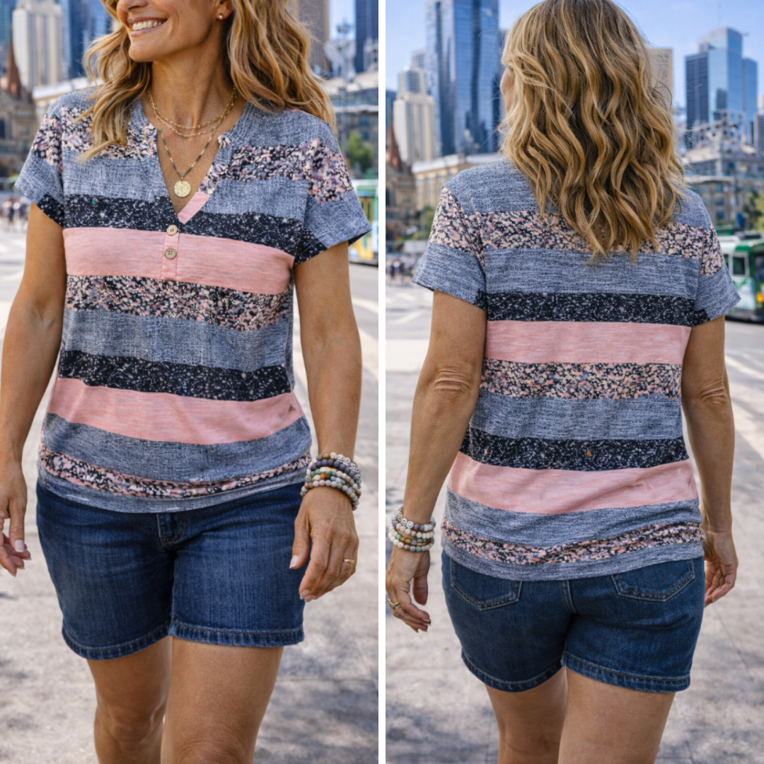 Casual Stripe V-Neck T-Shirt