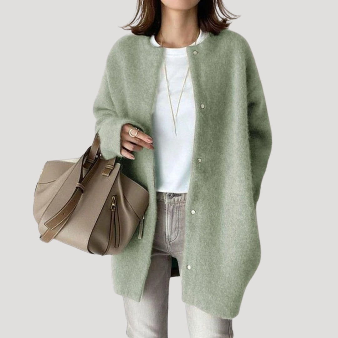 Amelia - Women's cozy wool cardigan long knitwear