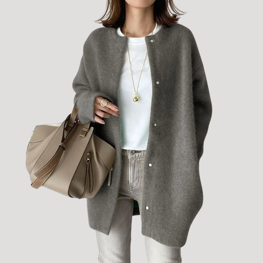 Amelia - Women's cozy wool cardigan long knitwear