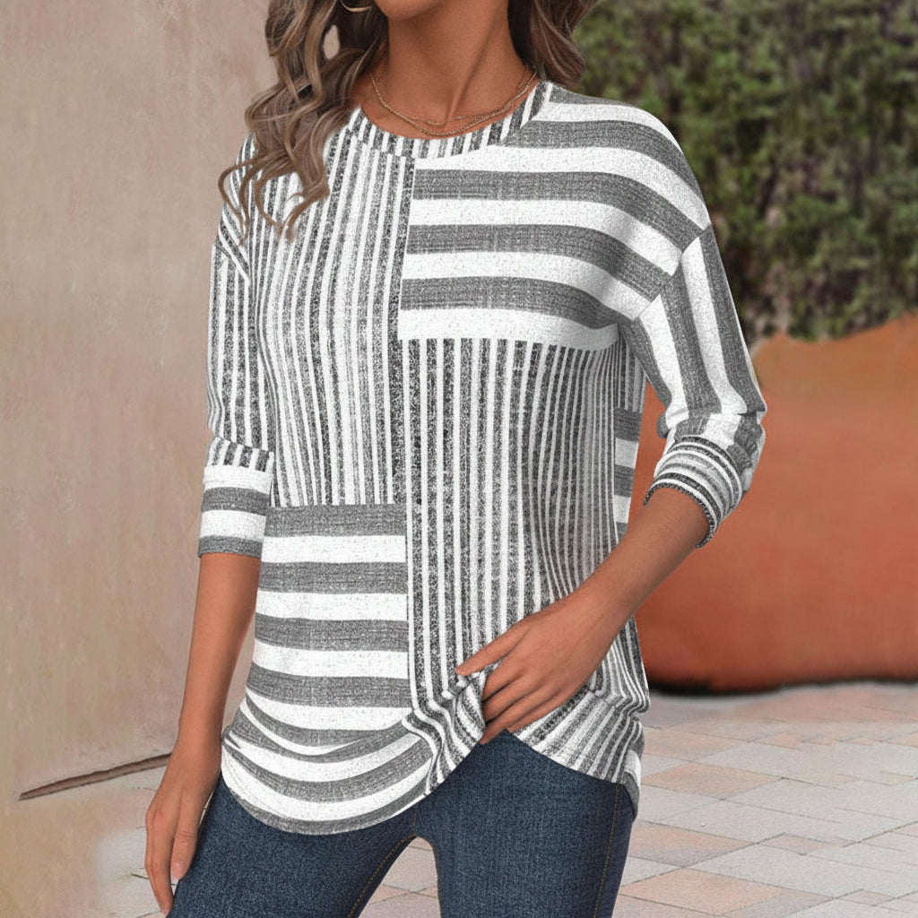 Relaxed Striped Long Sleeve T-Shirt
