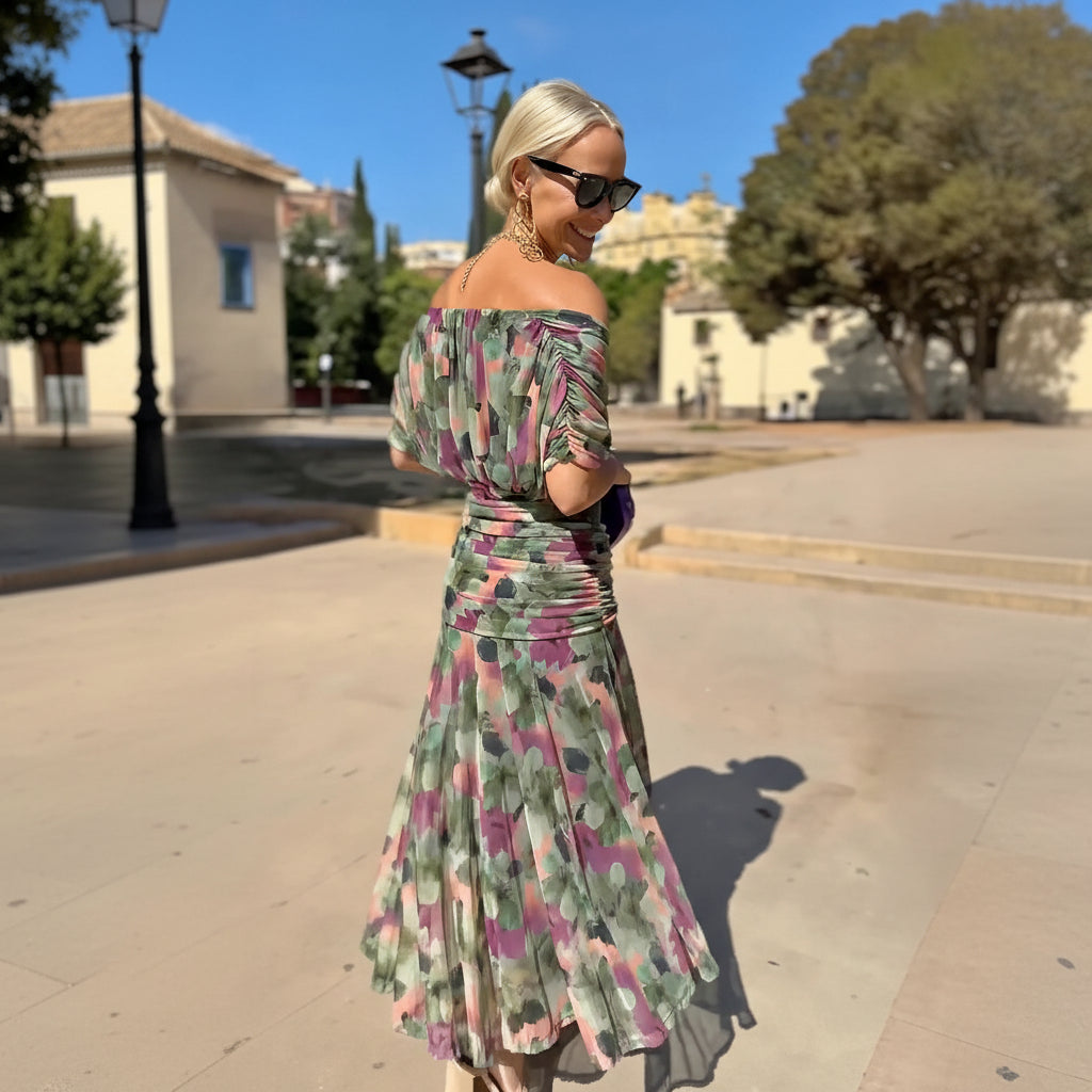 Elegant V-neck Fantasy Party Maxi Dress