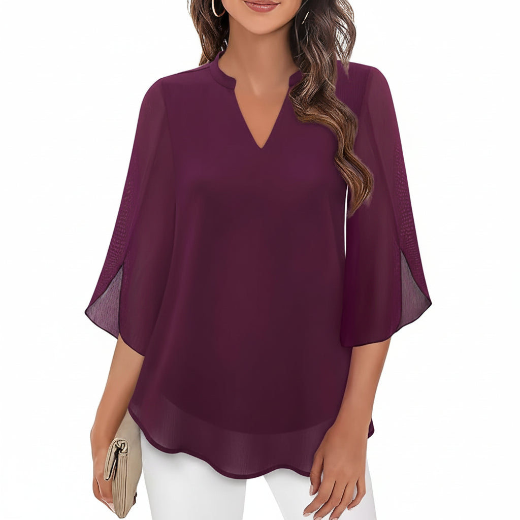 Rosely - Double Layers Chiffon Blouse