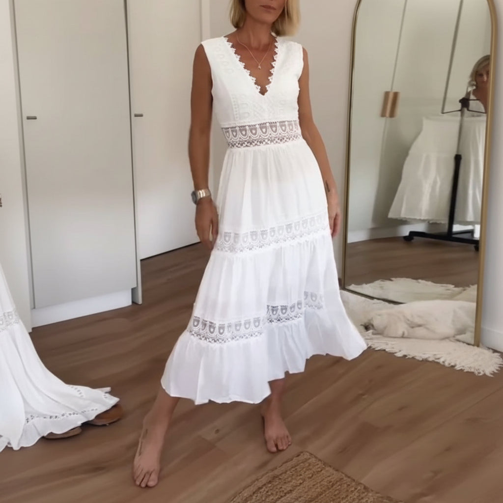 Aurélie™ | Elegant Lace Dress with V-Neck