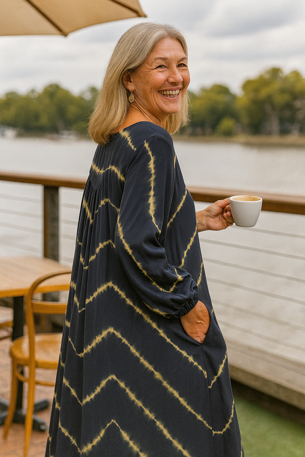 Selora | Boho Stripe Comfort Dress - Tummy Friendly