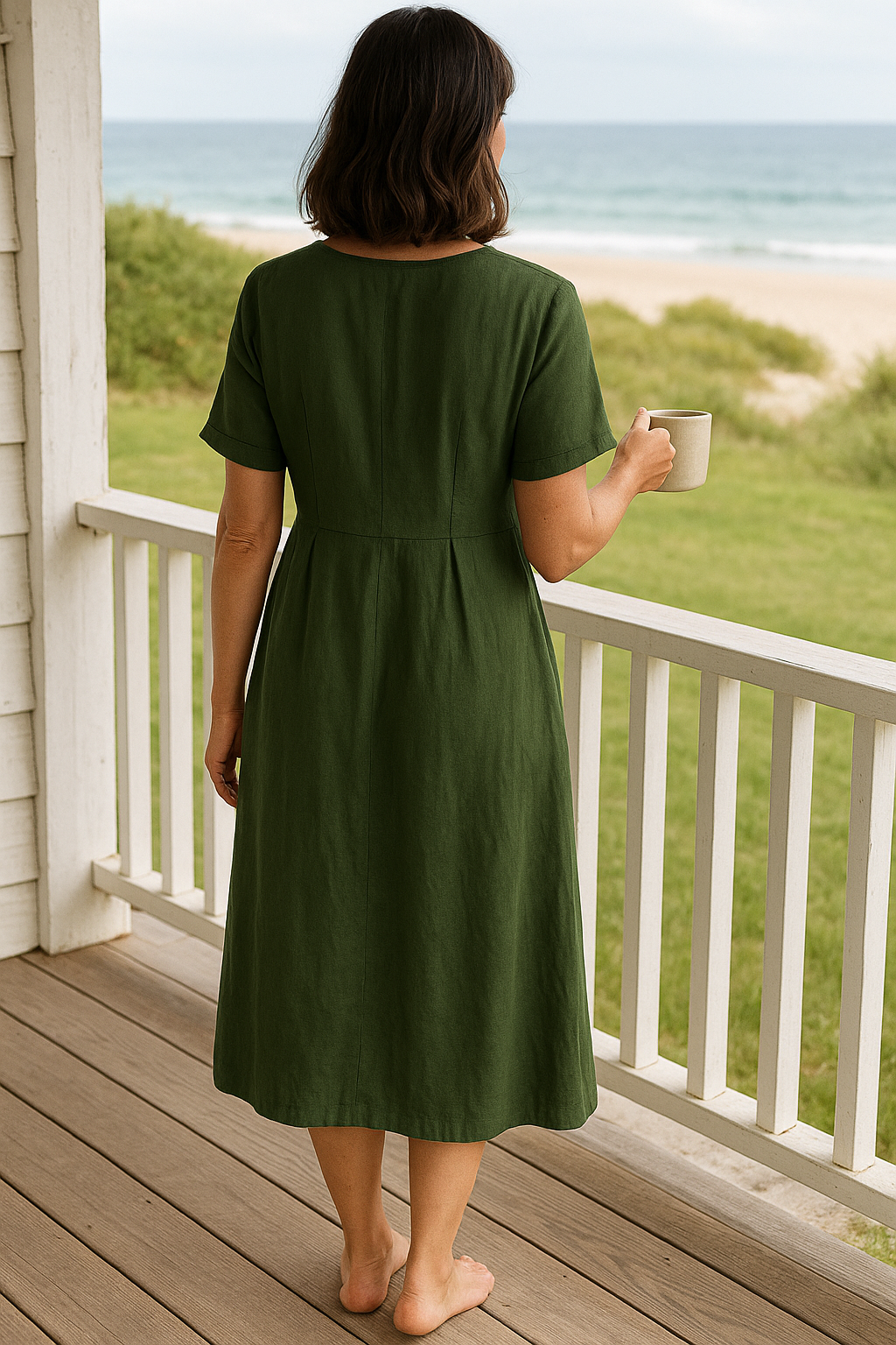 Anna | Everyday Comfort Cotton–Linen Midi Dress