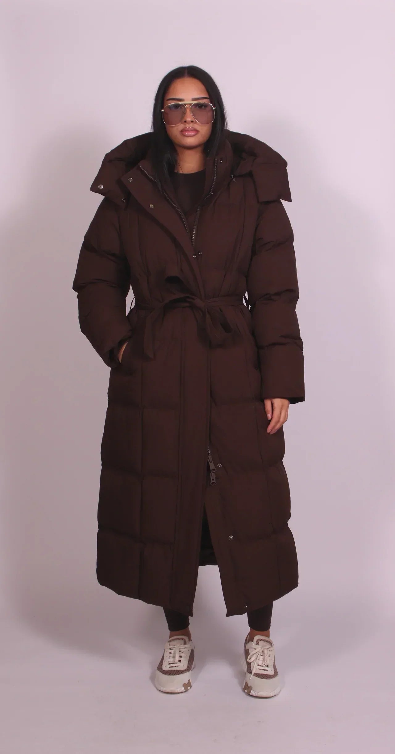 Carla - Long Belted Puffer Coat