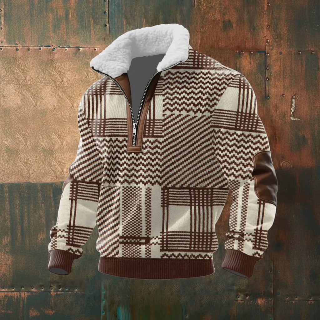 Monarch Fleece-Collar Knit Sweater