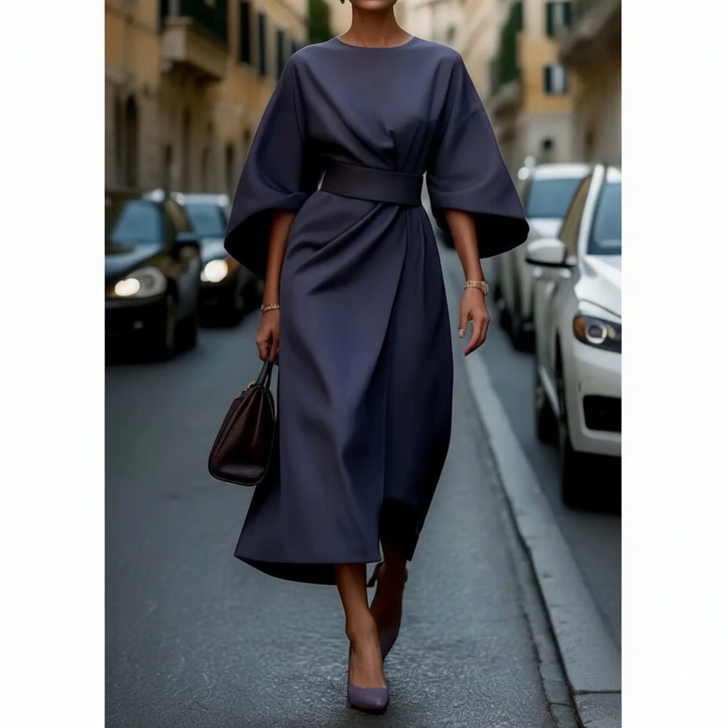 Soraya | Elegant Wide-Sleeve Midi Dress