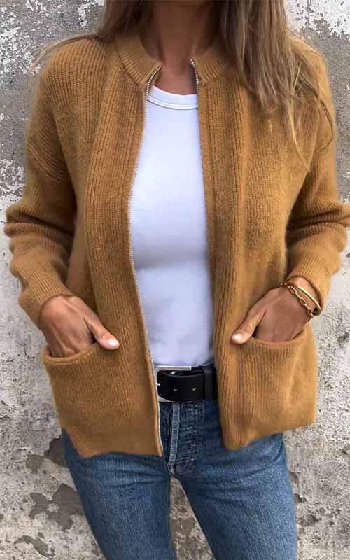 Odile | Timeless Zip Knitted Jacket