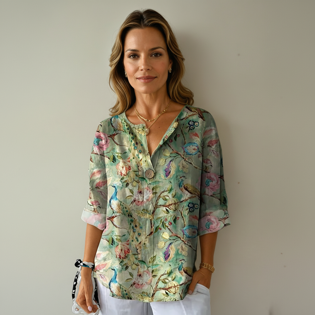 Callie - Casual Blouse with Floral Print