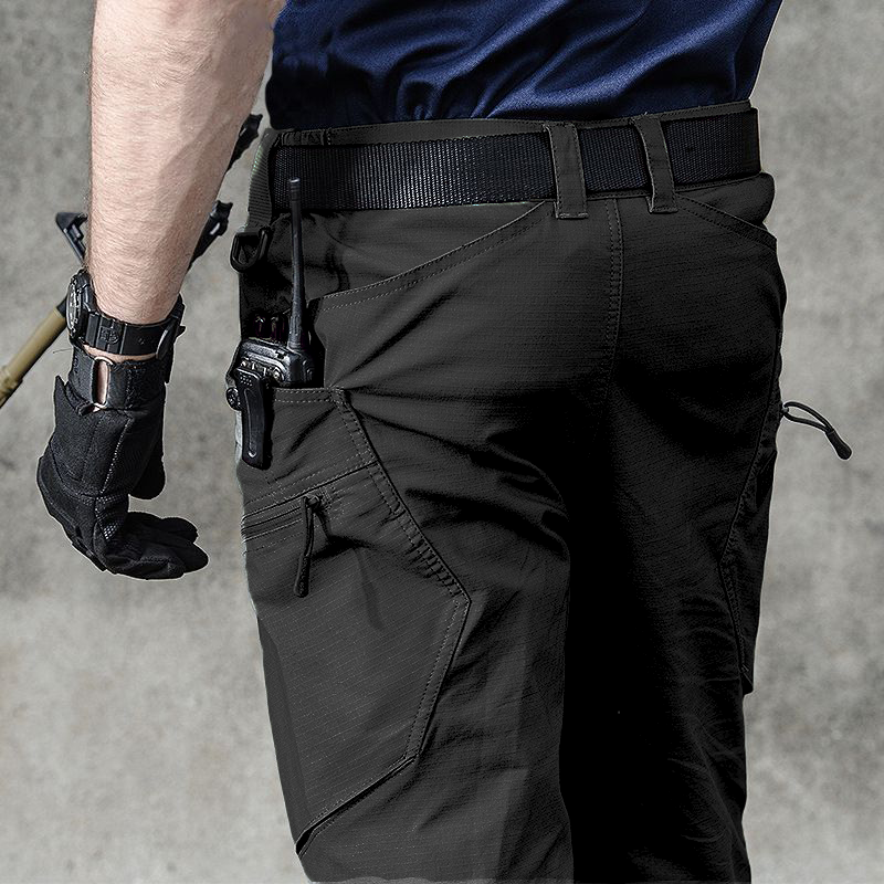 Men's Outdoor Waterproof Tactical Trousers Stretch Black Work Trousers
