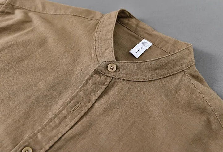 KAI™ Cotton-Linen Mandarin Shirt