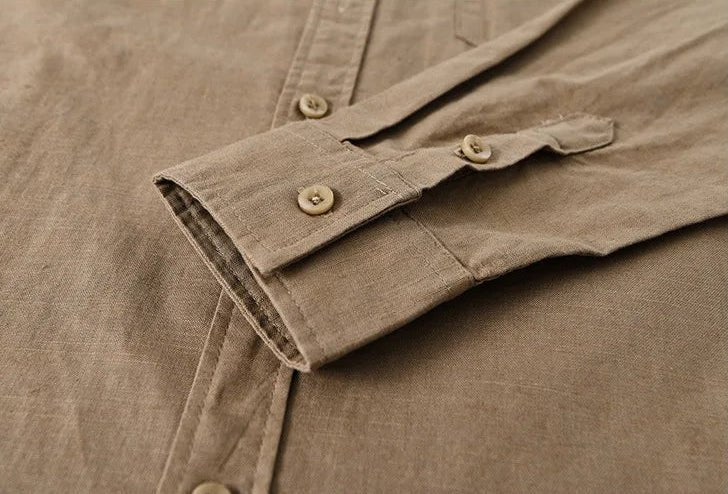 KAI™ Cotton-Linen Mandarin Shirt