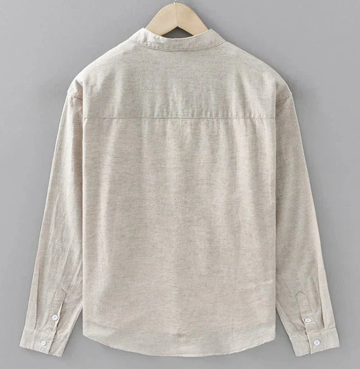 KAI™ Cotton-Linen Mandarin Shirt