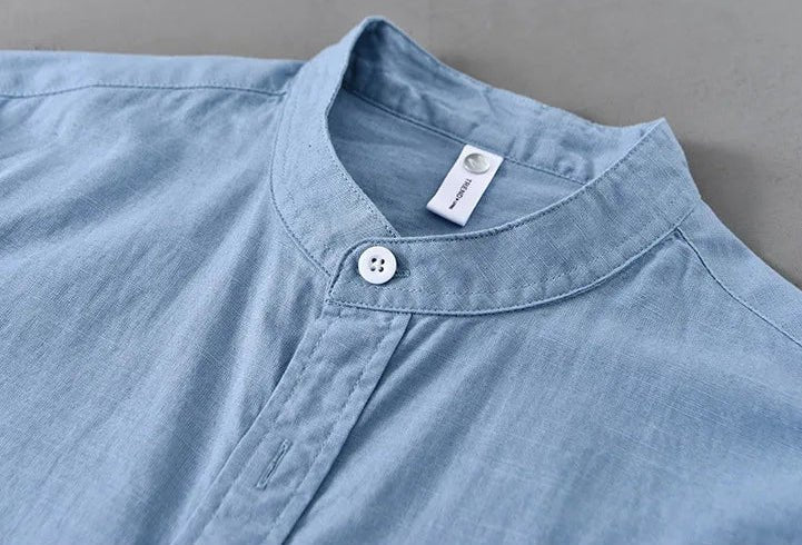 KAI™ Cotton-Linen Mandarin Shirt