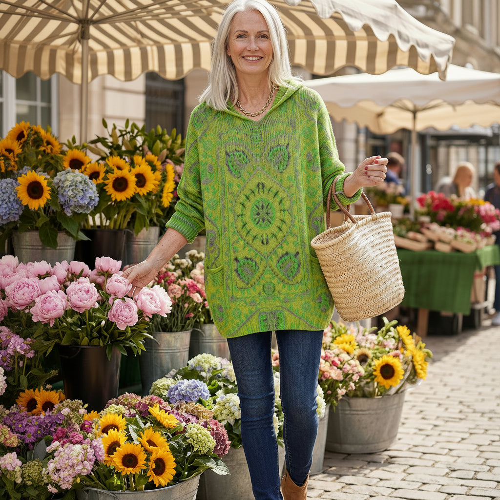 Seraphina Retro Hooded Knit Tunic