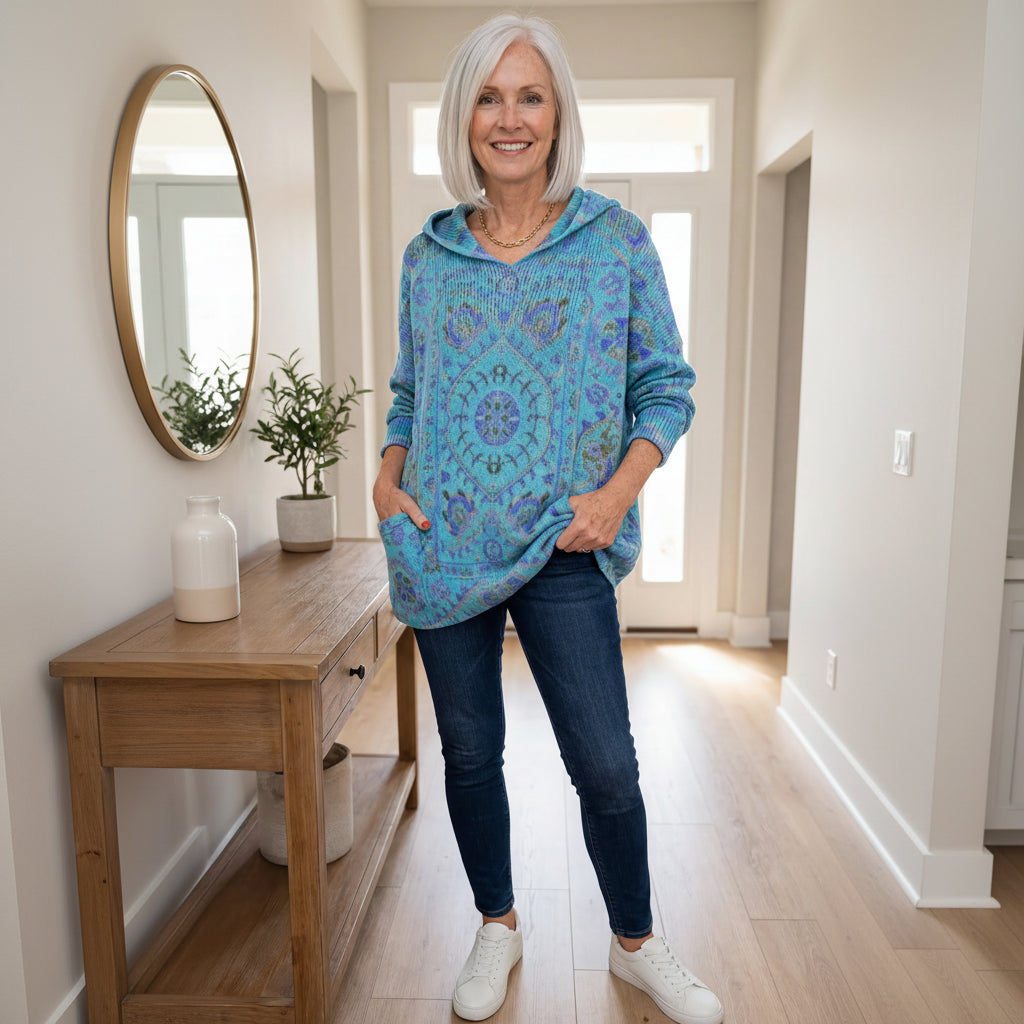 Seraphina Retro Hooded Knit Tunic