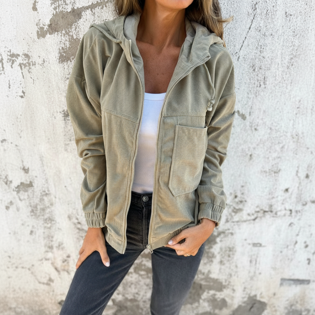 Ella™ Relaxed Corduroy Jacket | Comfortable Everyday Zip Jacket