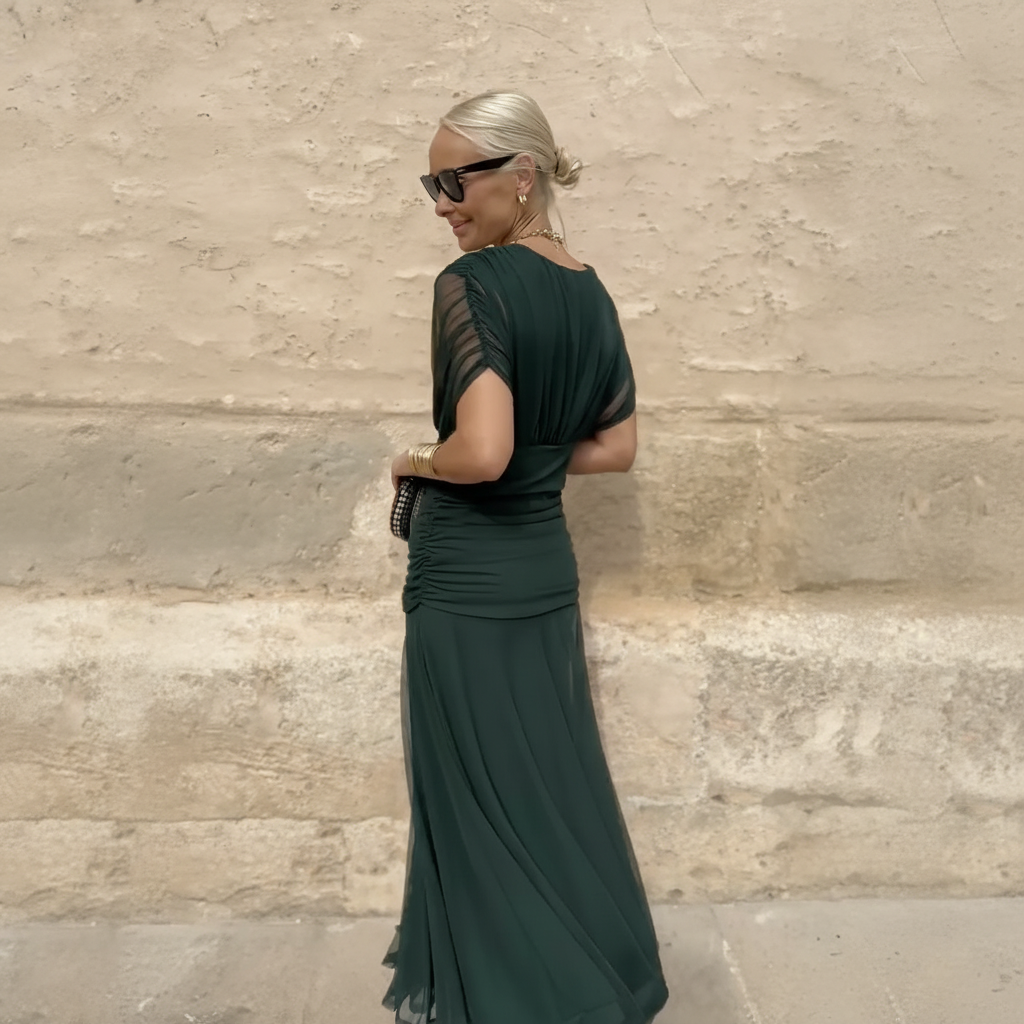 Elegant V-neck Fantasy Party Maxi Dress