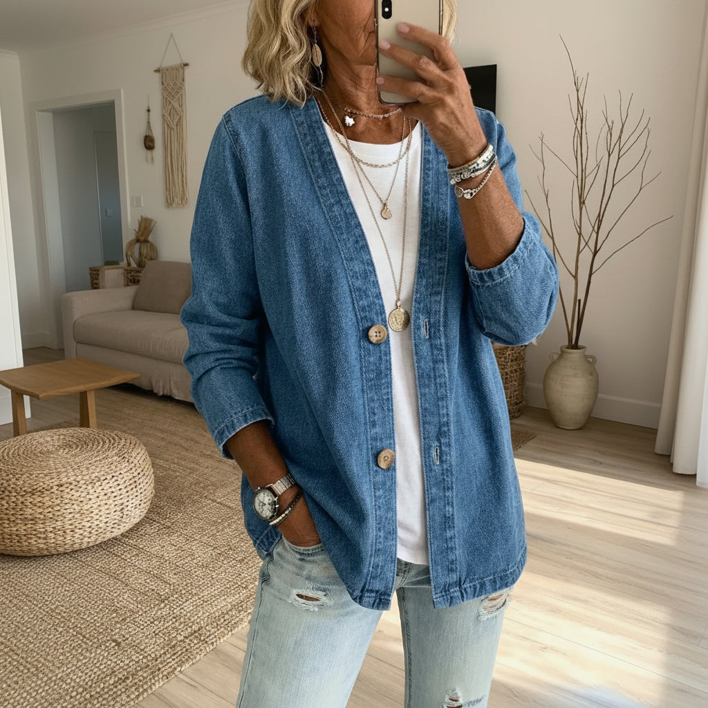 Dariah - Denim Button Coat