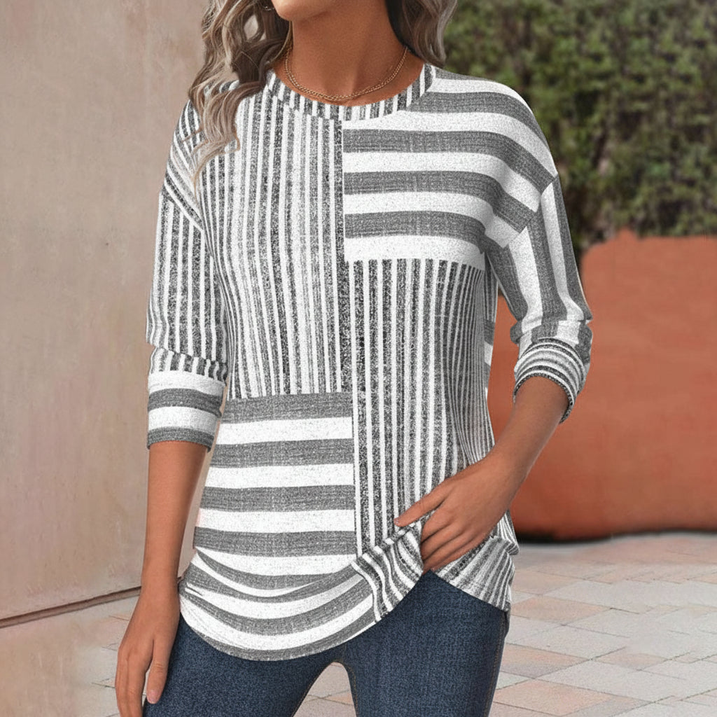 Relaxed Striped Long Sleeve T-Shirt