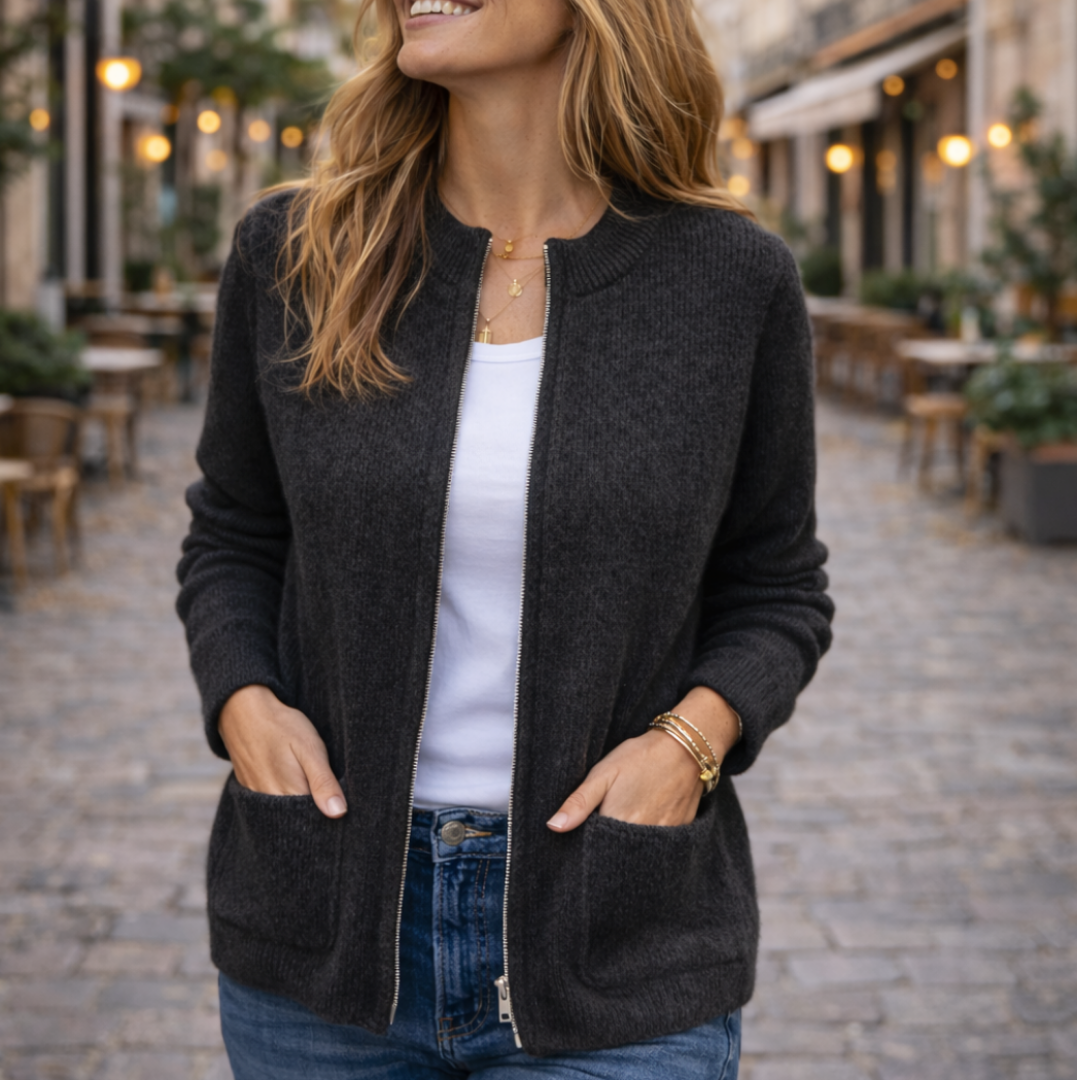 Odile | Timeless Zip Knitted Jacket