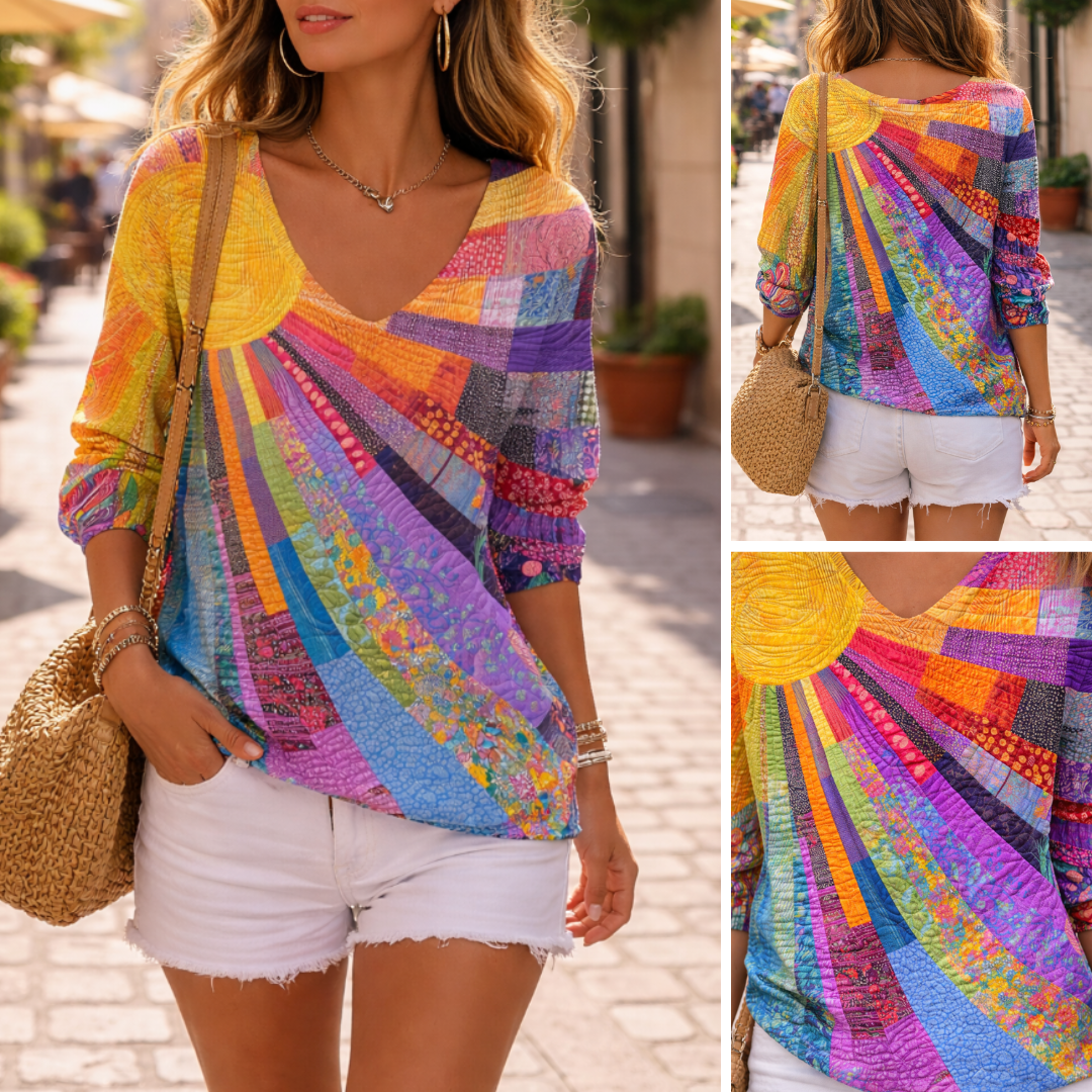 Vintage Colorful Patchwork T-Shirt