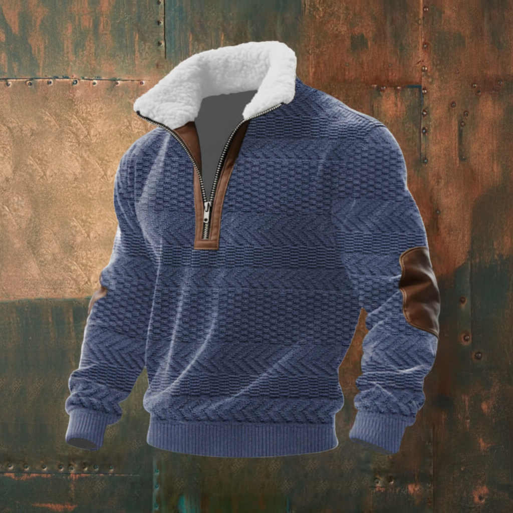 Monarch Fleece-Collar Knit Sweater