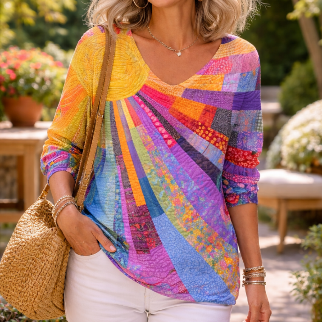 Vintage Colorful Patchwork T-Shirt