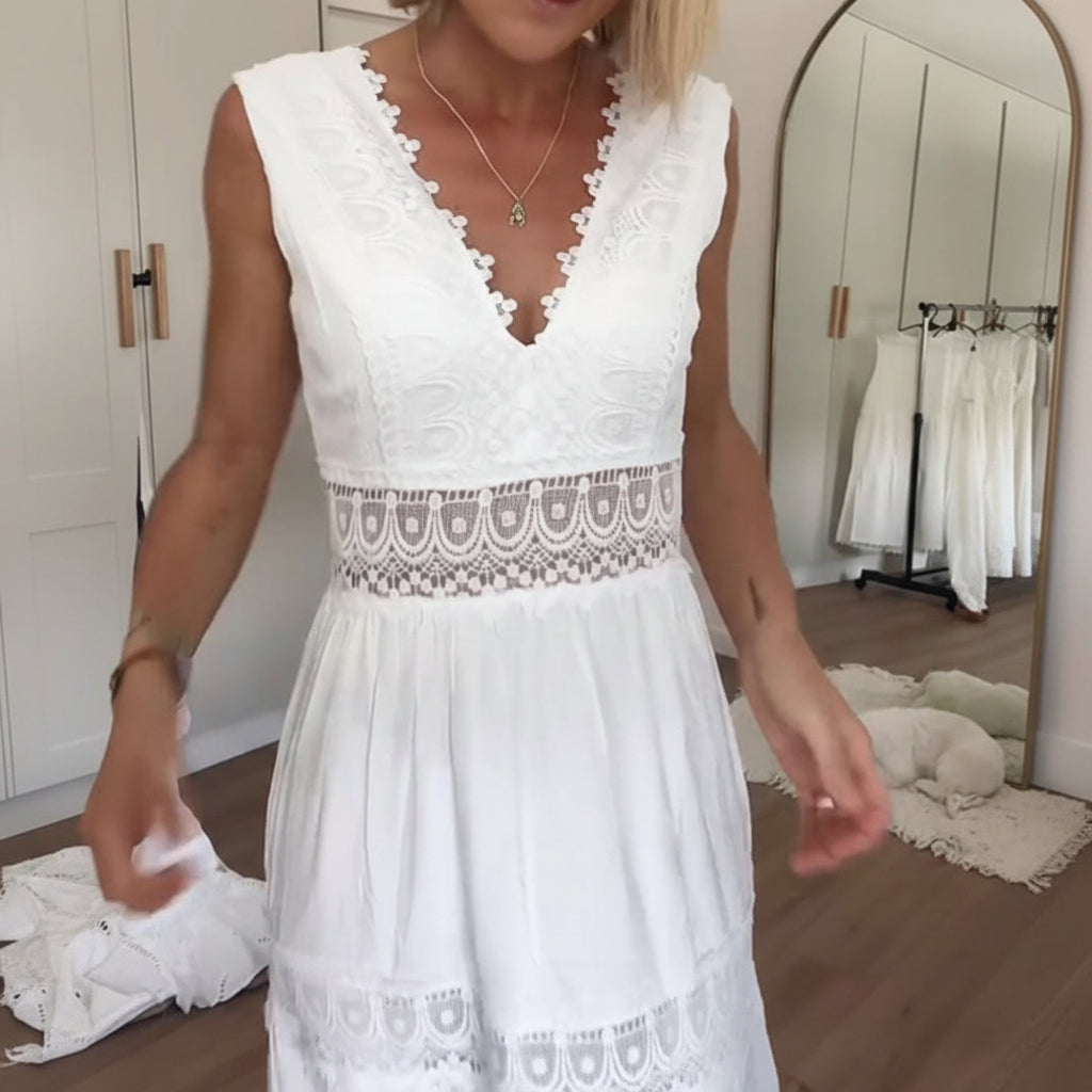 Aurélie™ | Elegant Lace Dress with V-Neck