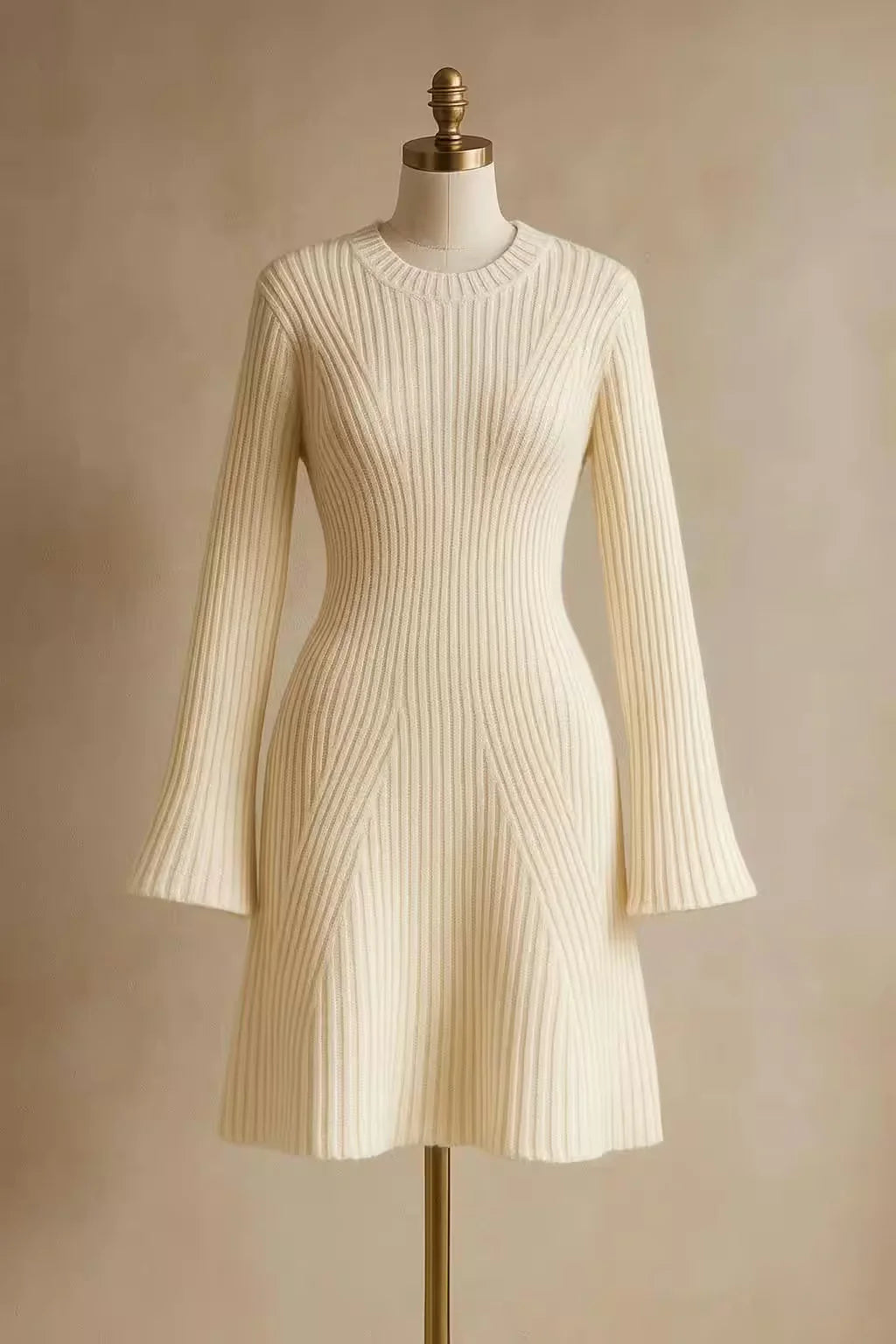 Chic Knit Ribbed Bodycon Dress – Women's Dress