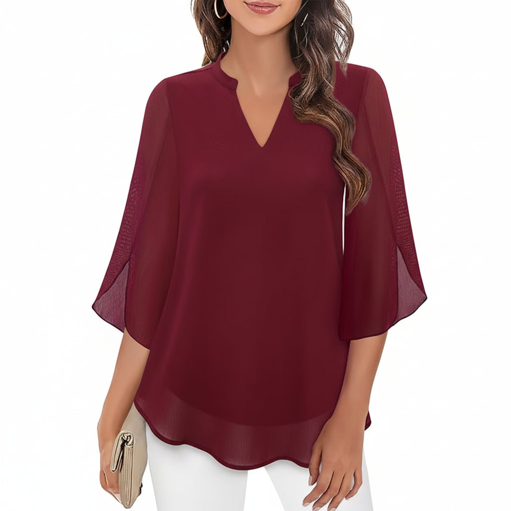 Rosely - Double Layers Chiffon Blouse
