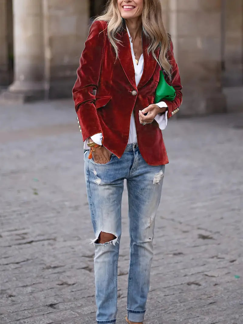 Caterina | Elegant Velvet Blazer
