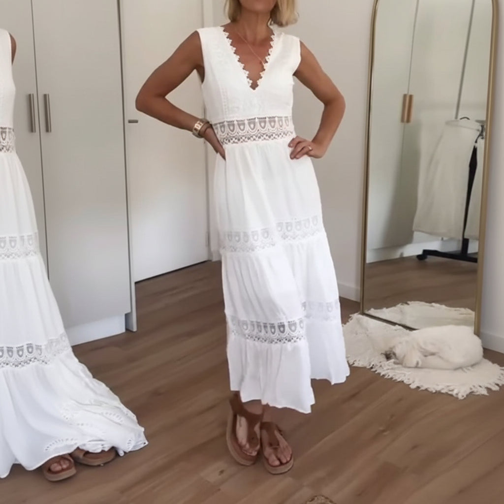 Aurélie™ | Elegant Lace Dress with V-Neck