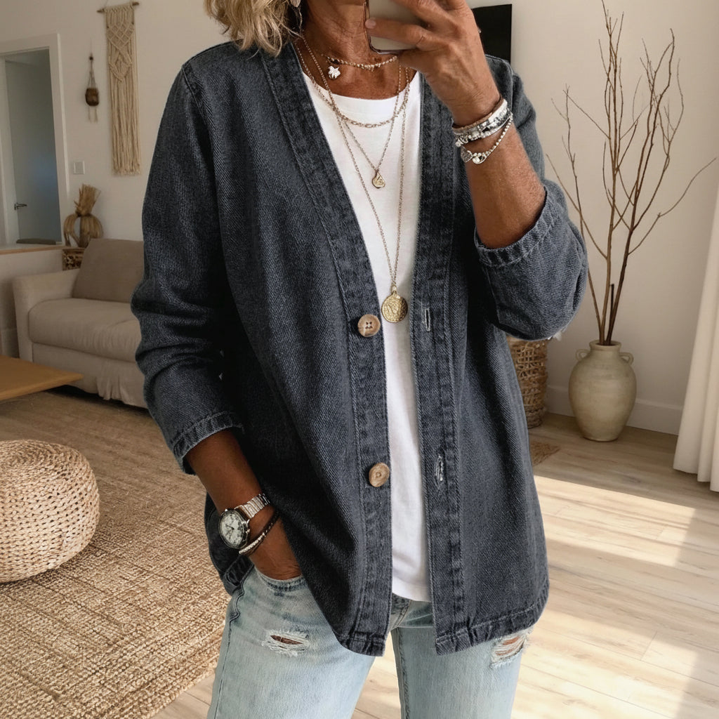 Dariah - Denim Button Coat