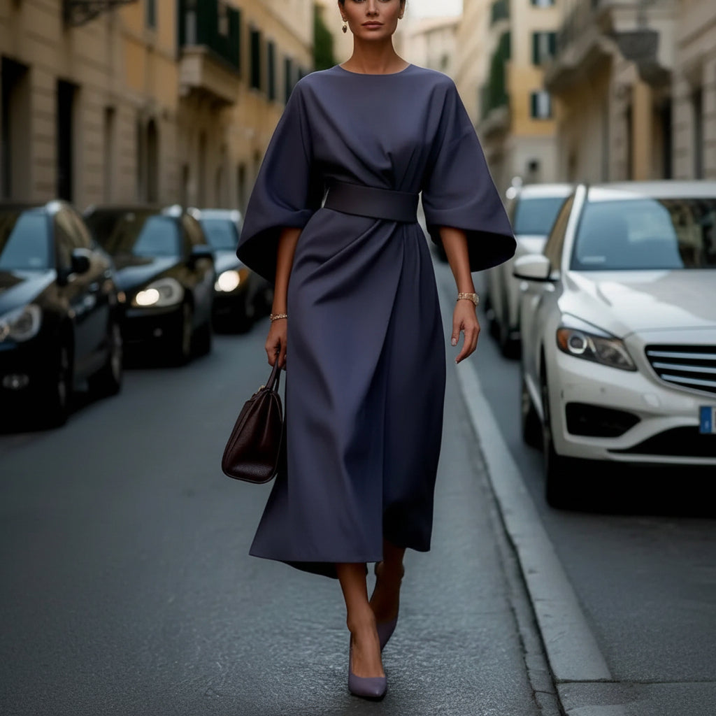 Soraya | Elegant Wide-Sleeve Midi Dress