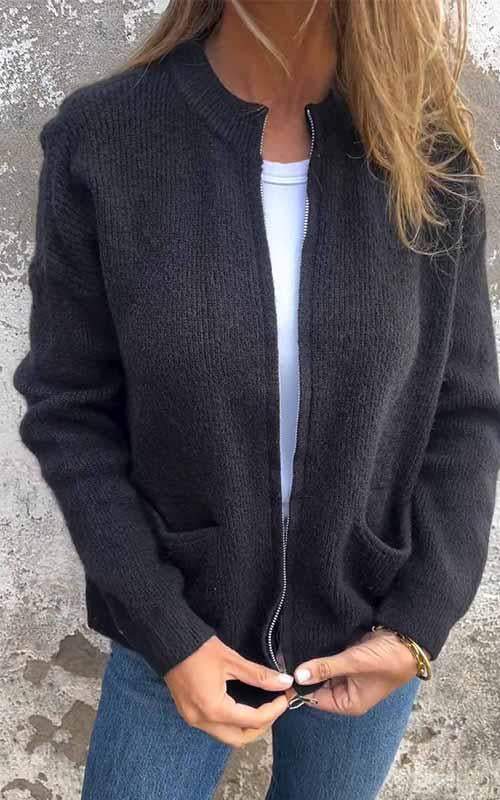 Odile | Timeless Zip Knitted Jacket