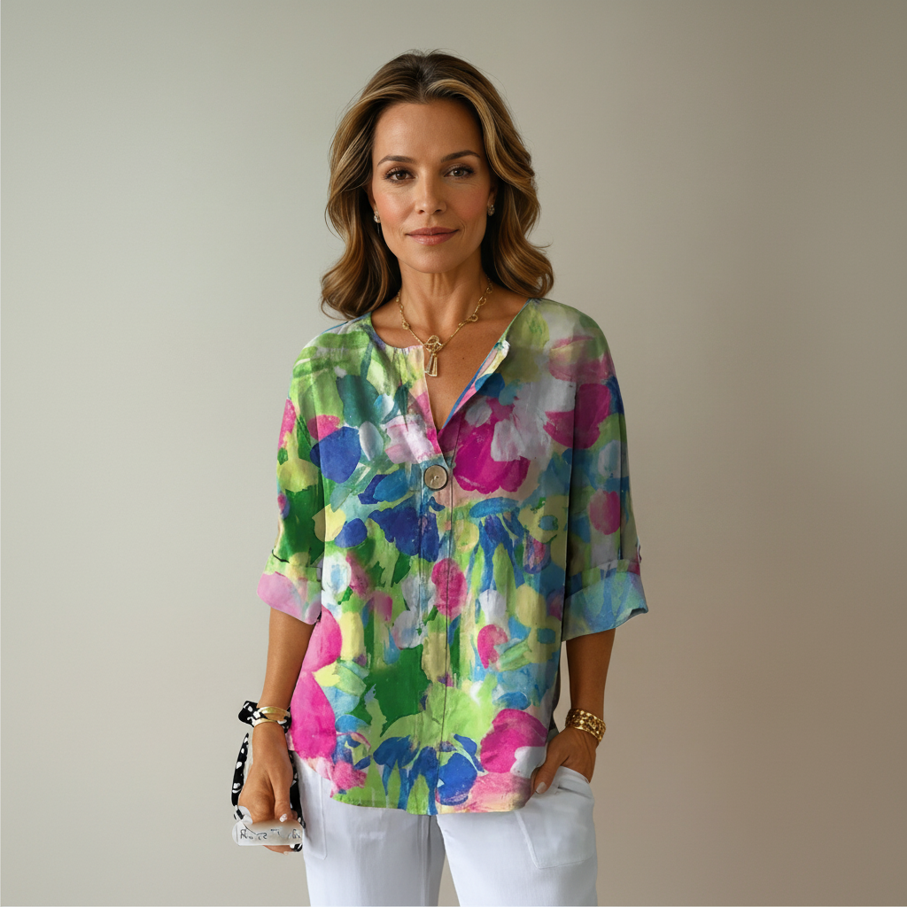 Callie - Casual Blouse with Floral Print