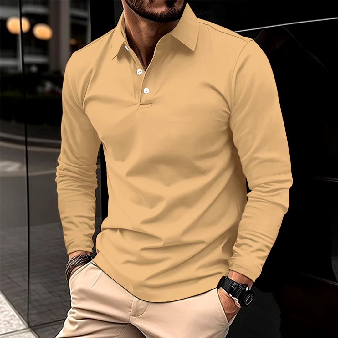 Hudson™|Casual Polo Shirt with Long Sleeves