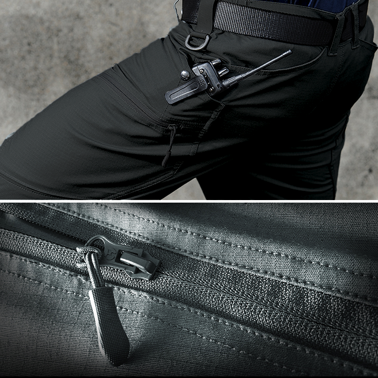 Men's Outdoor Waterproof Tactical Trousers Stretch Black Work Trousers