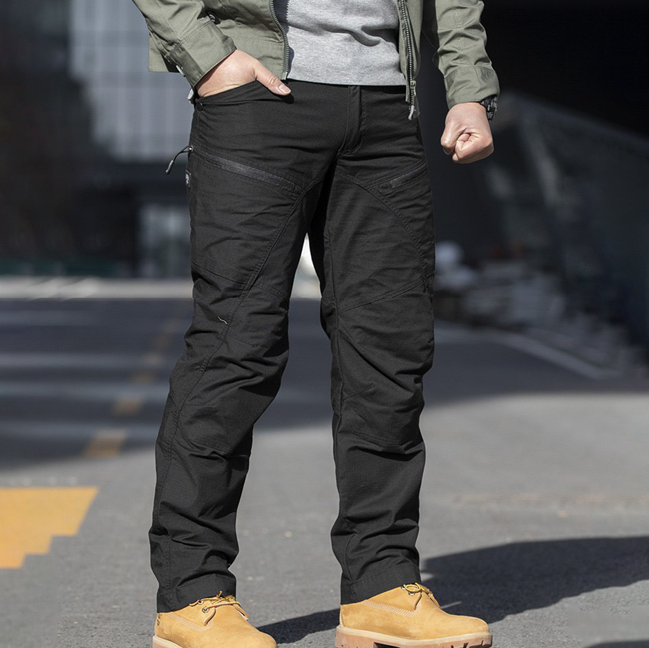 Men's Outdoor Waterproof Tactical Trousers Stretch Black Work Trousers