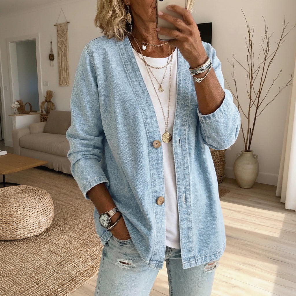 Dariah - Denim Button Coat
