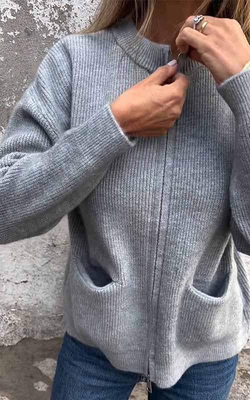 Odile | Timeless Zip Knitted Jacket