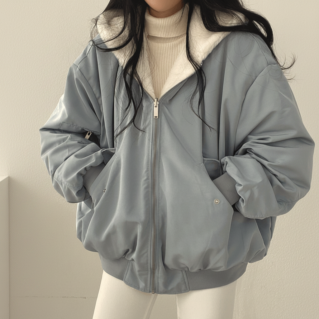 Women's Oversized Winter Jacket - Cozy Soft Lining, Zip Closure, Perfect for Cold Weather