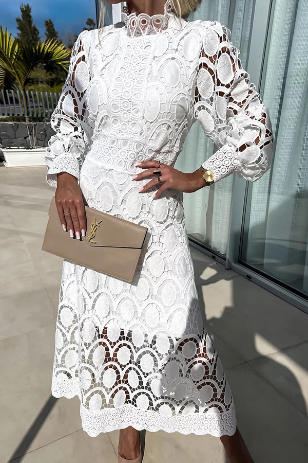 Sylvette | Lace Midi Dress – Effortless Elegance, Everyday Comfort