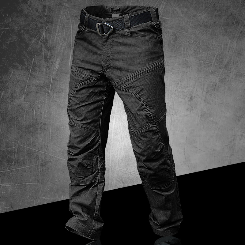 Men's Outdoor Waterproof Tactical Trousers Stretch Black Work Trousers