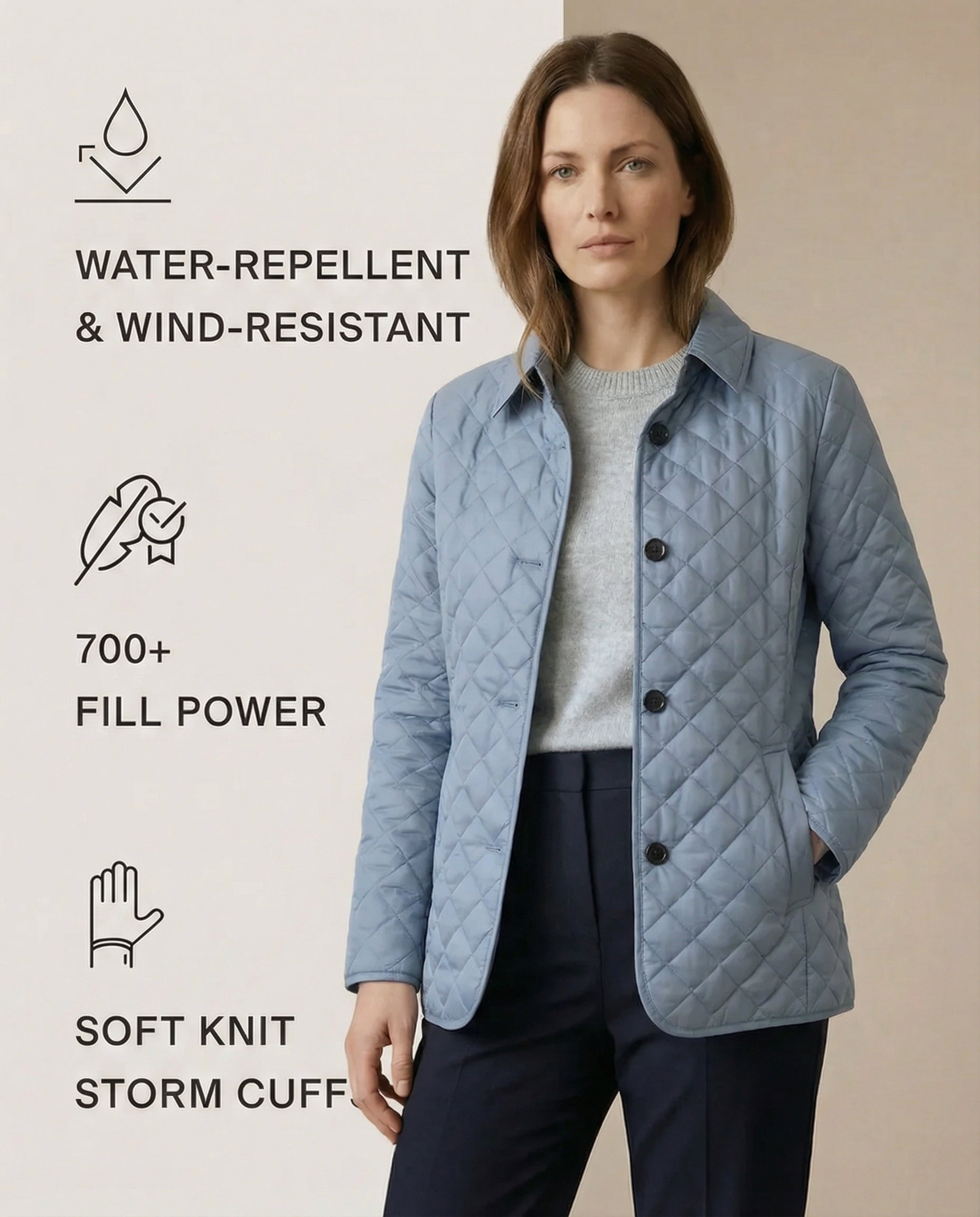 Quilted Button Up Jacket
