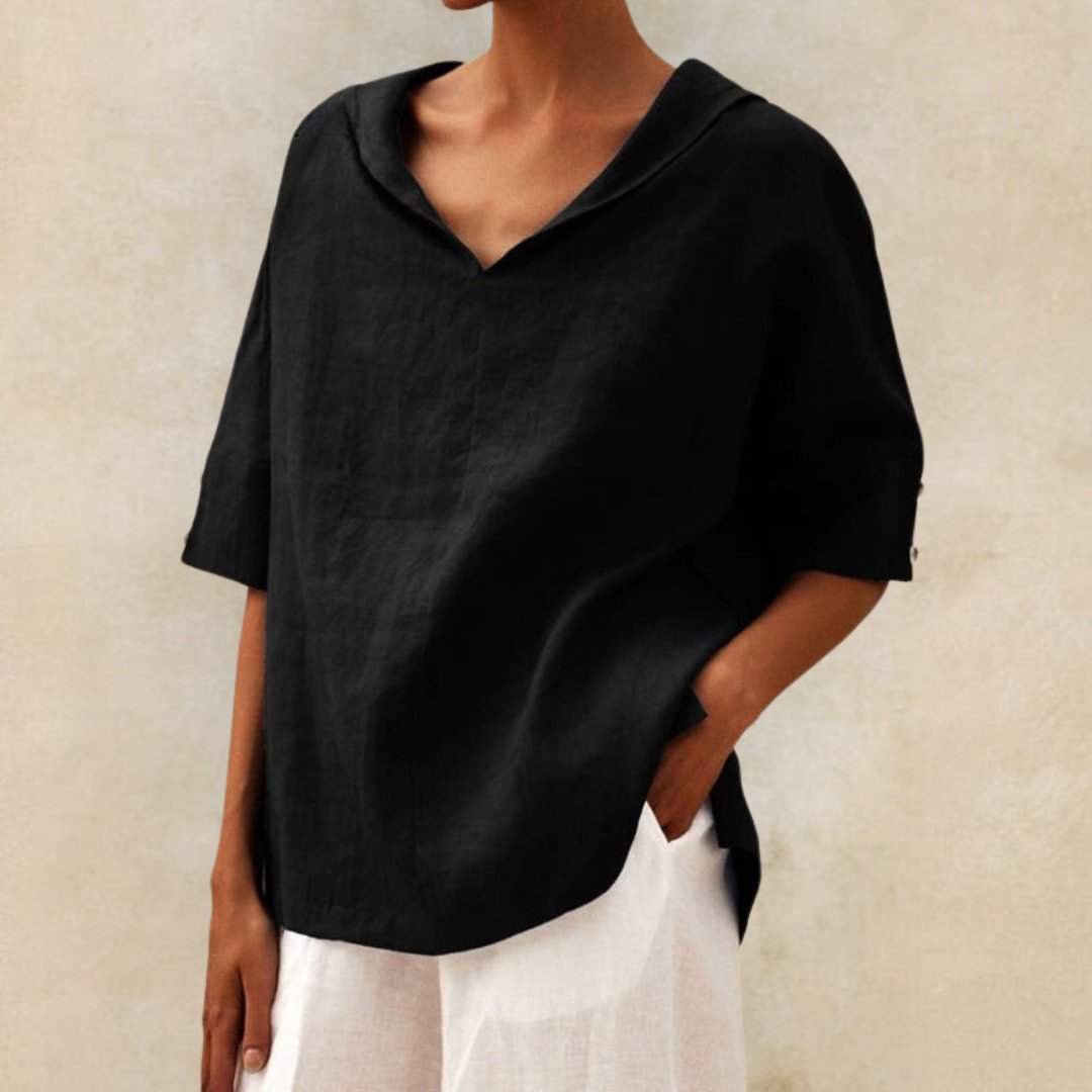 Lena | Women's V-Neck Casual Linen Shirt