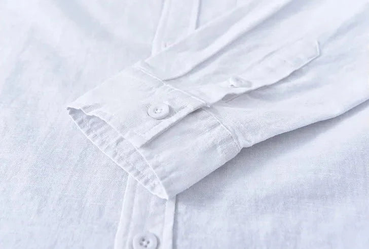 KAI™ Cotton-Linen Mandarin Shirt
